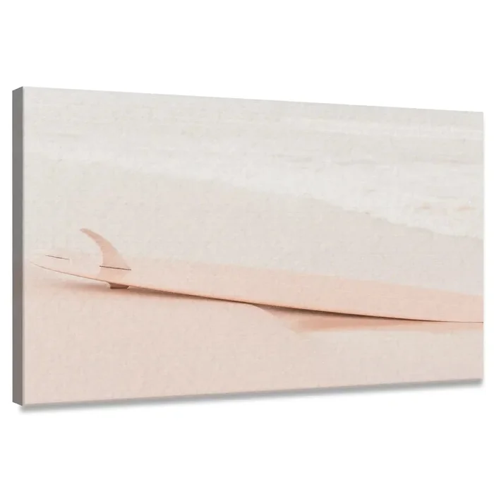 Minimal Surfboard Beach Canvas Wall Art