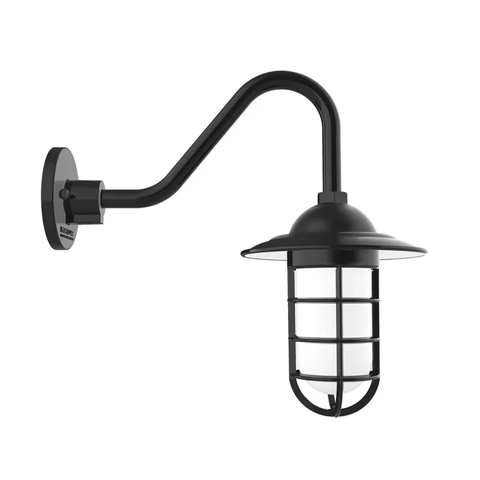 Montclair Light Works – GNV052-41 – One Light Gooseneck Wall Light – Vaportite – Black – GNV05241