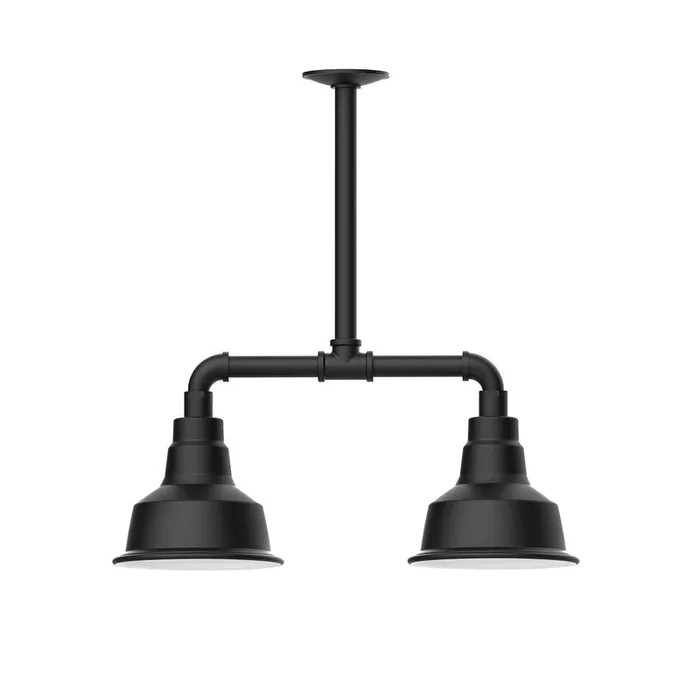 Montclair Light Works – MSB180-41-T24-W08 – Two Light Pendant – Warehouse – Black – MSB18041T24W08
