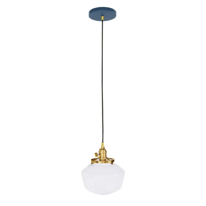 Montclair Light Works – PEB413-50-91-C12 – One Light Pendant – Uno – Navy with Brushed Brass – PEB4135091C12