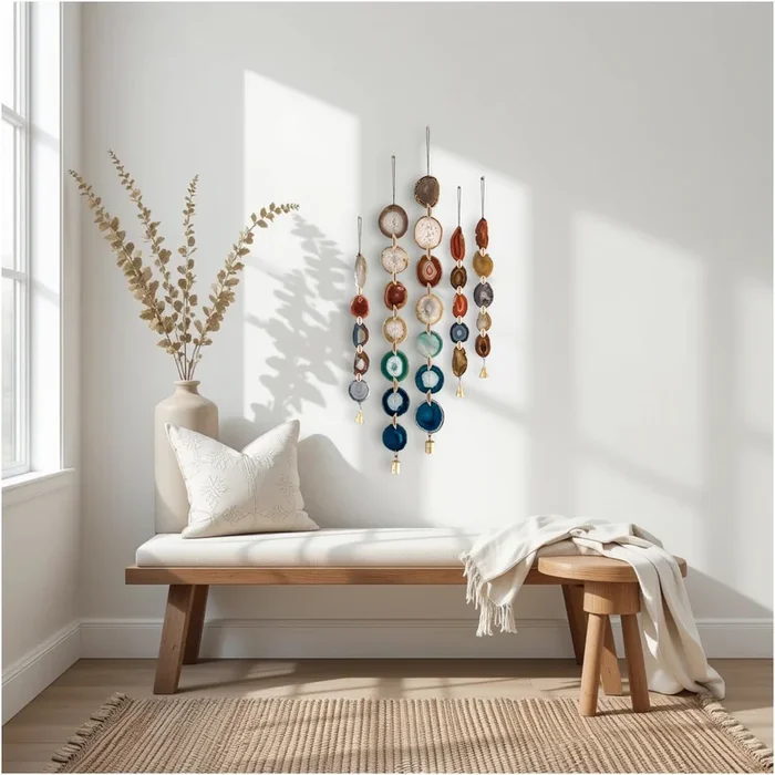 Natural Boho Agate Wall Hanging