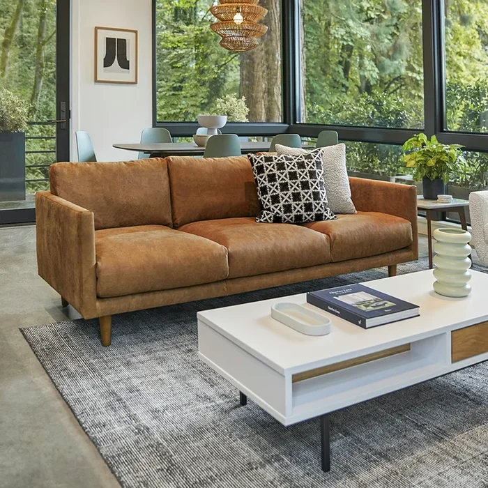Nirvana 81″ Leather Sofa – Dakota Tan