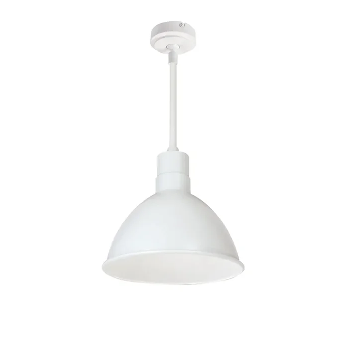 Nora 10 Inch RLM 48 Inch Stem Mounted LED Shade 2000Lm 3500K White 120V 0-10V/Triac/ELV And 277V 0-10V Dimming (NRLM-10ST2035WWLE4/48)