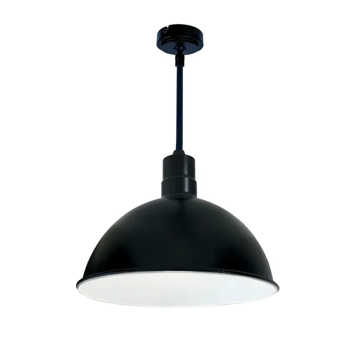 Nora 16 Inch RLM 84 Inch Stem Mounted LED Shade 3800Lm 3000K Black/White 120V 0-10V/Triac/ELV And 277V 0-10V Dimming (NRLM-16ST3830BWLE4/84)