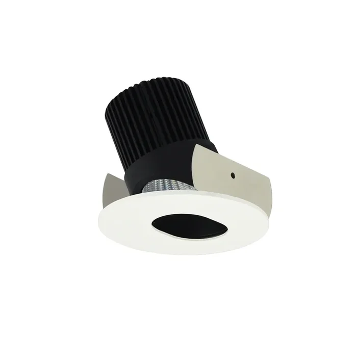 Nora 2 Inch Iolite LED Round Adjustable Slot Aperture 10 Degree Optic 850Lm 12W 2700K Black Slot Aperture Matte Powder White Flange (NIOB-2RSL27QBMPW)