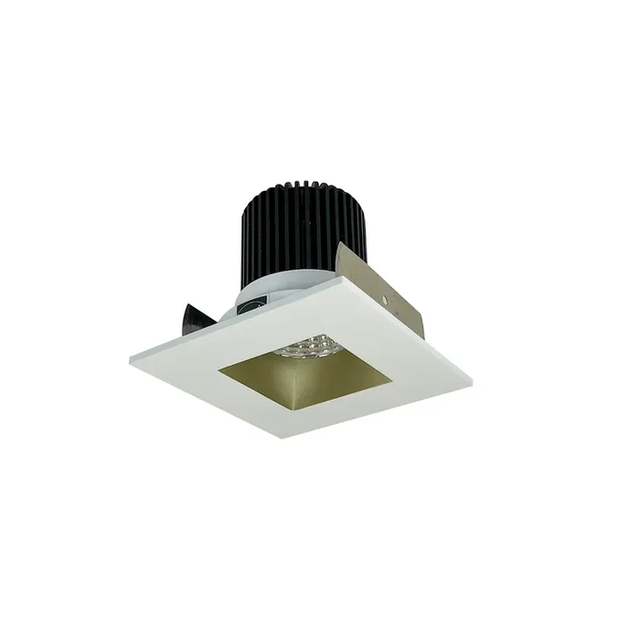Nora 2 Inch Iolite Square /Square Reflector Non-Adjustable Trim 800Lm Comfort Dim Champagne Haze/Matte Powder White (NIOB-2SNDSQCDXCHMPW)