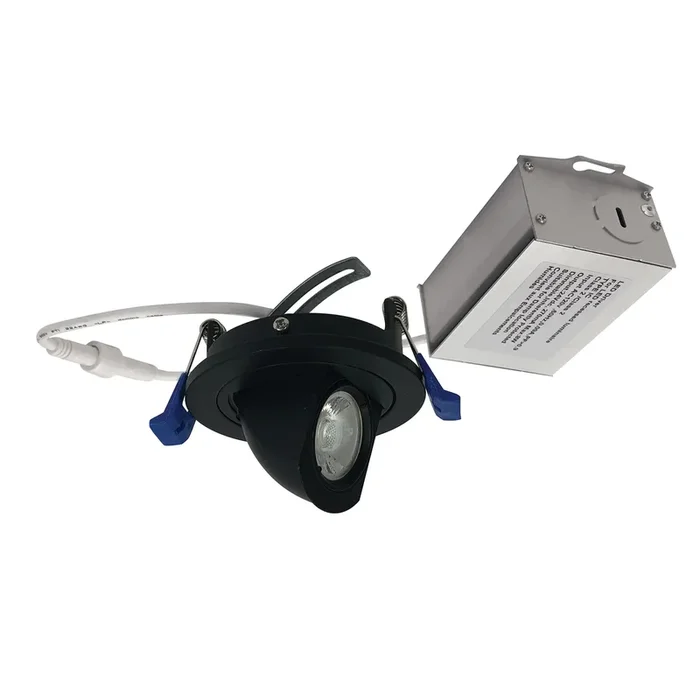 Nora 2 Inch M2 LED Mini Elbow Downlight Round Trim 500Lm 7W 2700K 90 CRI 120V Matte Black (NM2-2R2705030BB)
