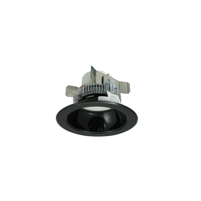 Nora 4 Inch Cobalt Click LED Retrofit Round Reflector 750Lm 10W 2700K Black Reflector/Black Flange Pre-Wired For Emergency (NLCBC2-45127BB/AEM)