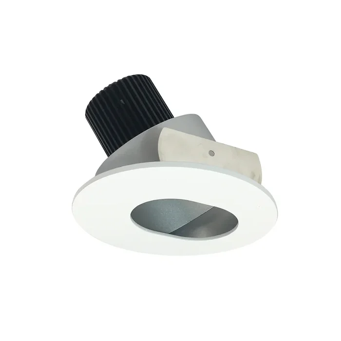 Nora 4 Inch Iolite High Lumen Round Slot Aperture Adjustable Trim 1500/2000/2500Lm 3000K Haze/Matte Powder White (NIO-4RSL30XHZMPW/HL)