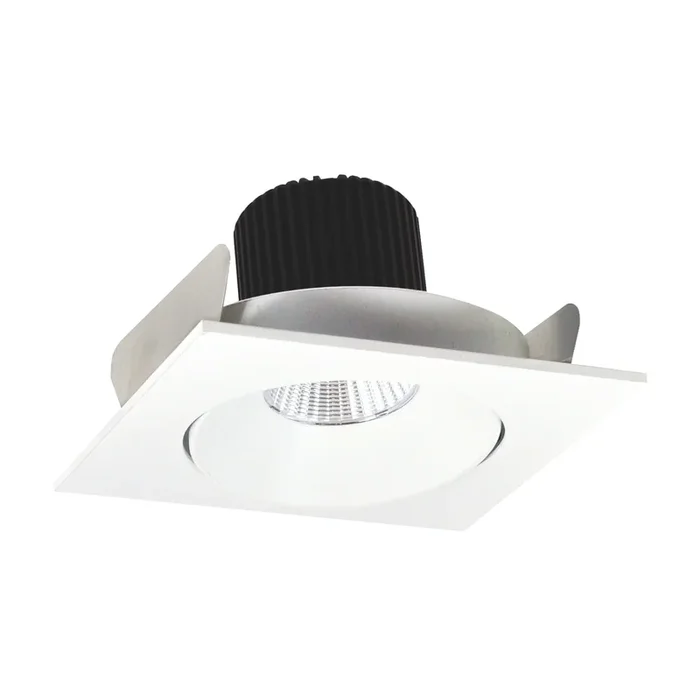 Nora 4 Inch Iolite LED Square Adjustable Cone Reflector 10 Degree Optic 850Lm 12W 3500K Matte Powder White Reflector Matte Powder White Flange (NIO-4SC35QMPW)