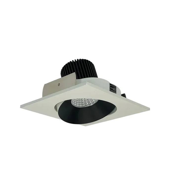 Nora 4 Inch Iolite Square Cone Regress Adjustable Trim 1000Lm 3000K Black/White (NIO-4SC30XBW/10)