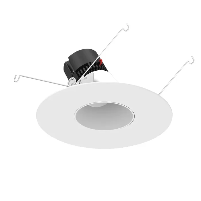 Nora 5/6 Inch Pearl Low Voltage LED Round Adjustable Slot Retrofit 1050Lm 11W 2700K Matte Powder White Reflector/Matte Powder White Flange (NPRLV-56RSLA27XMPW)