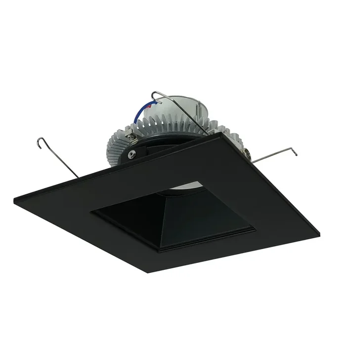 Nora 6 Inch Cobalt Click LED Retrofit Square Reflector 750Lm 10W 3000K Black Reflector Black Flange 120V-277V Input Triac/ELV/0-10V (NLCBC2-65630BB/ALE4)