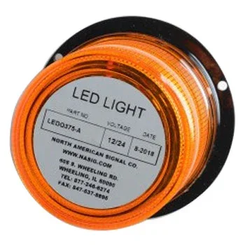 North American Signal Company 12/24V Amber Economy Plus LED Quad Flash 1/2 Inch NPT Pipe Mount (LEDQ325P-A)