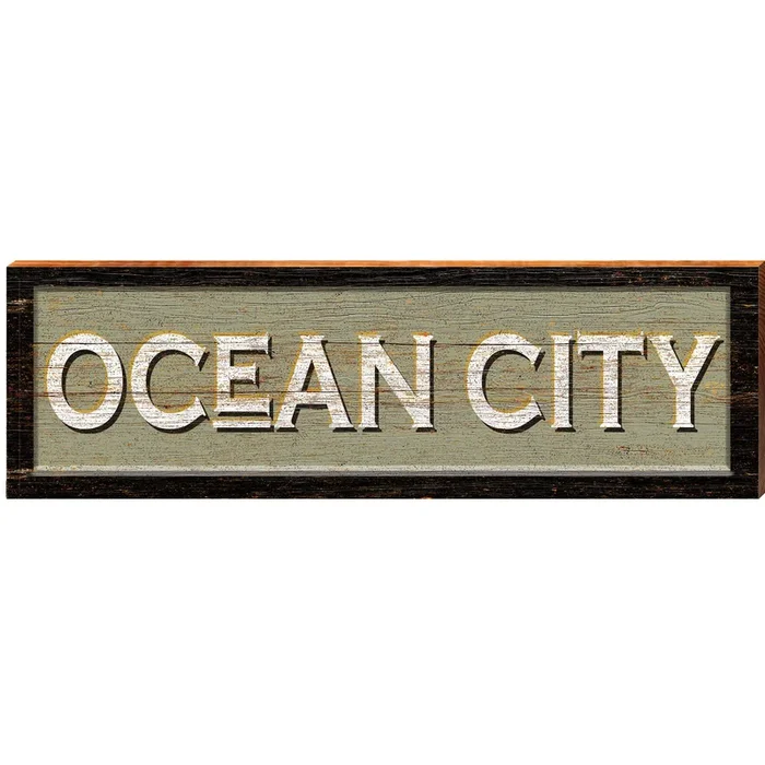 Ocean City Tan MAR15 | Wall Art Print on Real Wood
