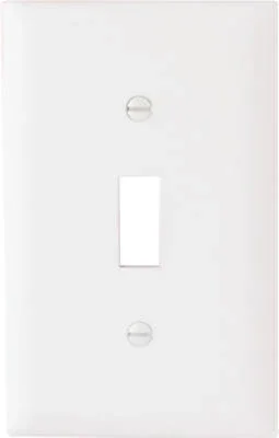 Pass & Seymour 1-Toggle Nylon Wall Plates, White, 10-Pk.