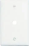 Pass and Seymour 1-Gang White Wall Plate with Telephone Hole