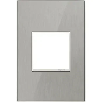 Pass And Seymour Brush Stainless 1-Gang 2-Module Wall Plate (AWM1G2MS4)