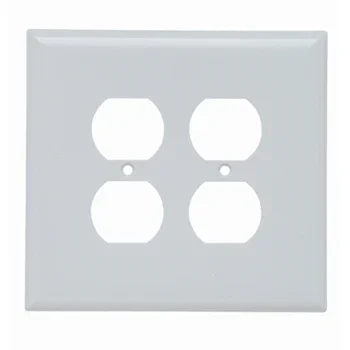 Pass And Seymour Plastic Plate Jumbo 2-Gang 2 Duplex Without Line White (SPO82W)