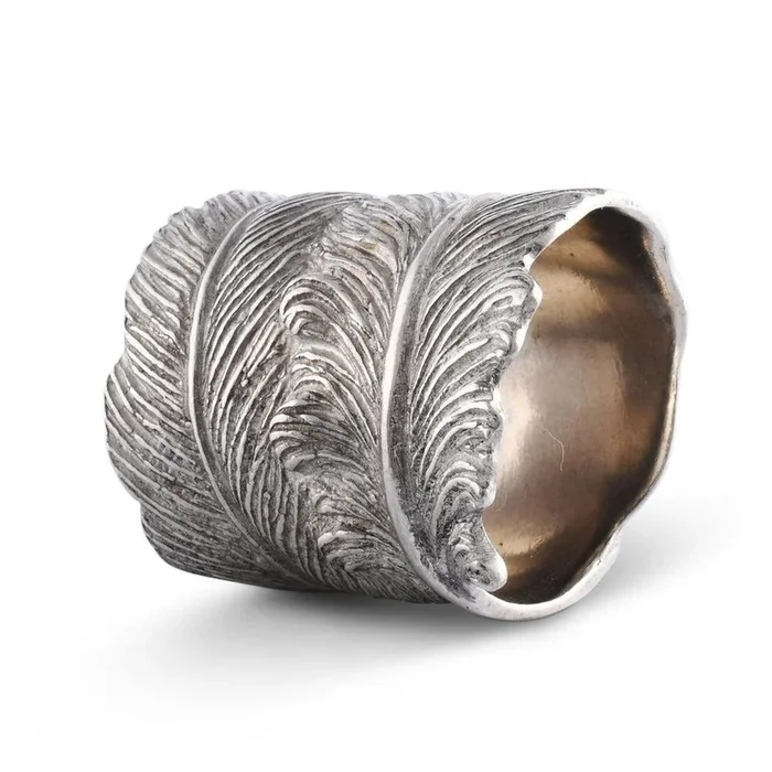 Pewter Feather Napkin Ring by Vagabond House