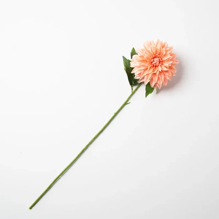 Pink Peach Silk Dahlia Summer Garden Stem – 29″
