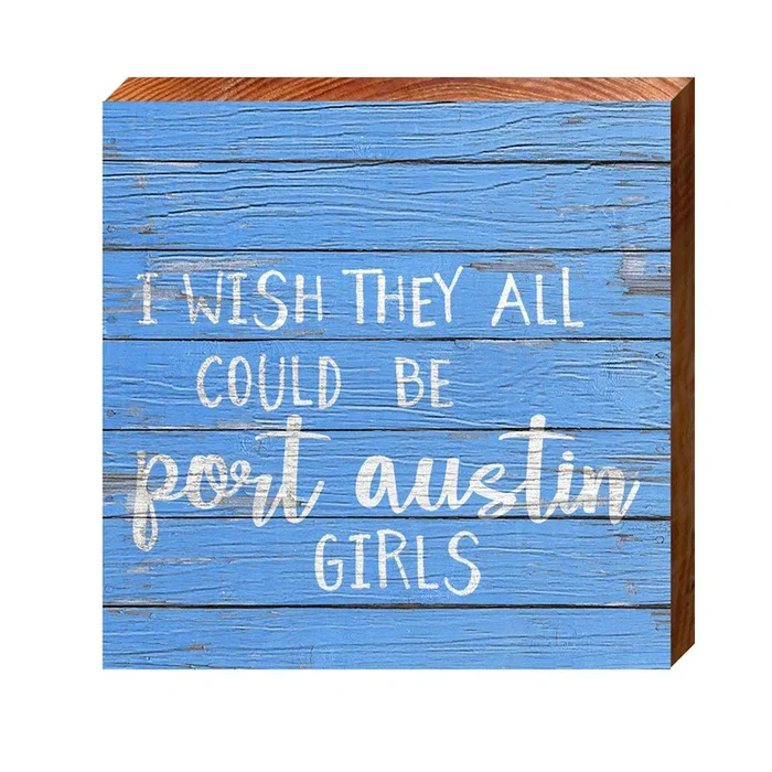 Port Austin Girls Blue | Wall Art Print on Real Wood