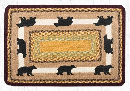 PP-395 Cabin Bear 2 Oblong Print Rug