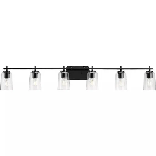 Progress Lighting 94300372031 Adley 6 Light 60W Bath And Vanity Light Medium Base Black (P300372-031)