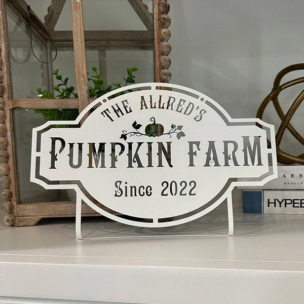 Pumpkin Farm Custom Name Sign | Personalized Fall Decor – Decor Steals