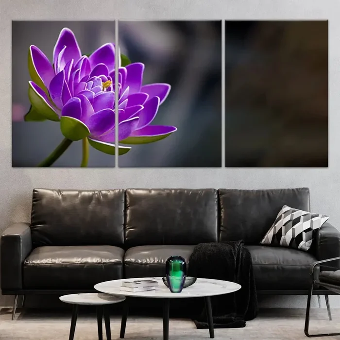 Purple Lotus Flower Wall Art Canvas Print