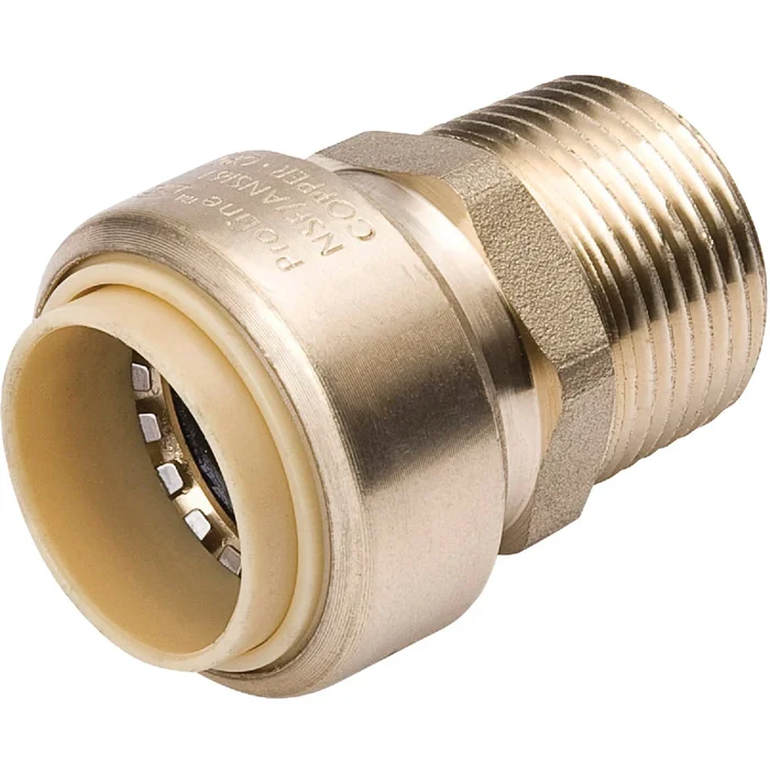 Push On Pipe Adapter, 1 In. Copper x Male