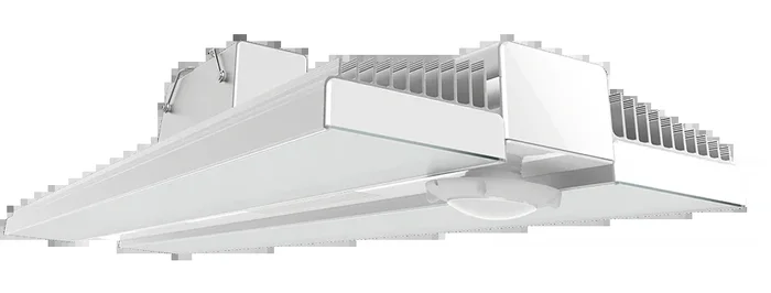 RAB Rail High Bay 400W 4000K LED 120-277V PIR Sensor Battery Backup Aluminum White (RAIL400N/PIR/E)