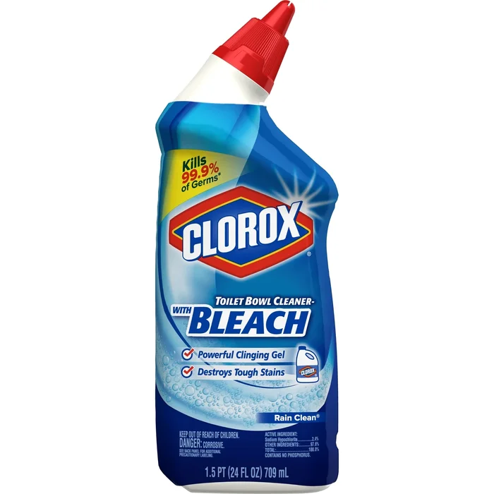 Rain Clean Toilet Bowl Cleaner with Bleach, 24 Ounce Bottle