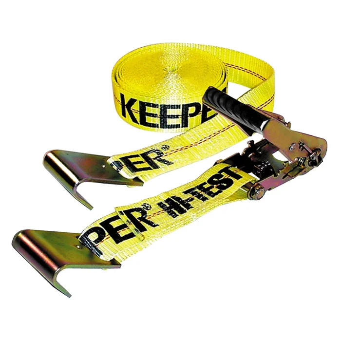 Ratchet Tie Down, Flat Hook, 2 In. x 27 Ft.