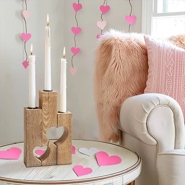 Reclaimed Wood Heart Triple Candle Holder – Decor Steals