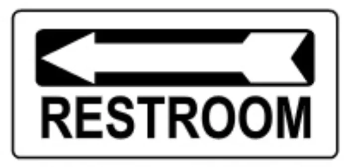 Restroom Left Arrow Signs | G-9343