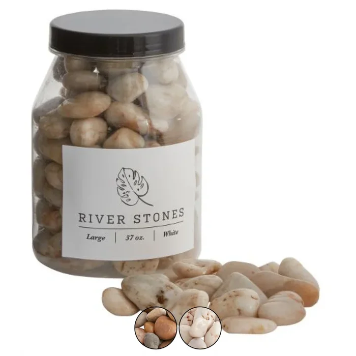 River Washed Quartz Stones Houseplant Accent Bowl Filler – 2 Color Options