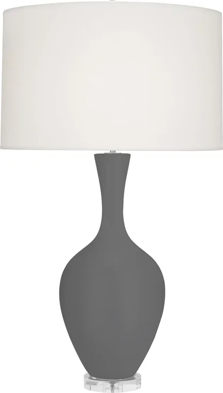 Robert Abbey – MCR80 – One Light Table Lamp – Audrey – Matte Ash Glazed Ceramic – MCR80