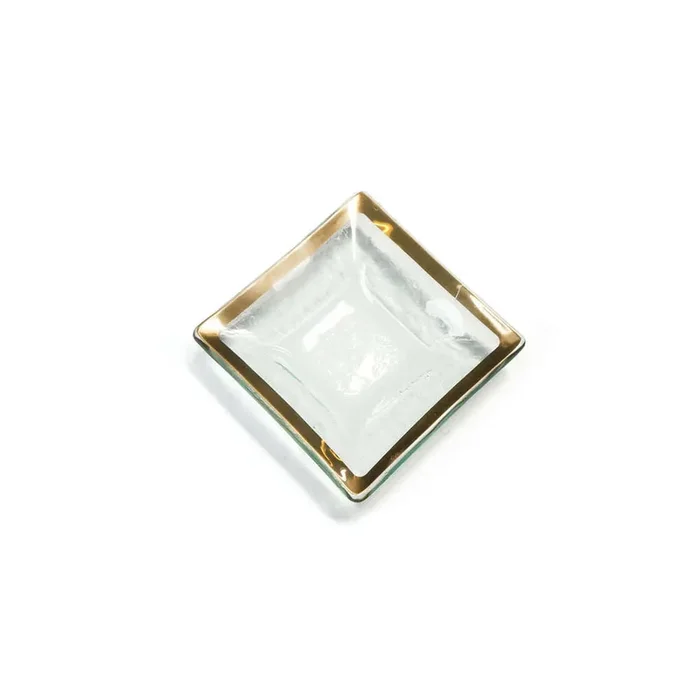 Roman Antique 5″ Small Square Dish by Annieglass