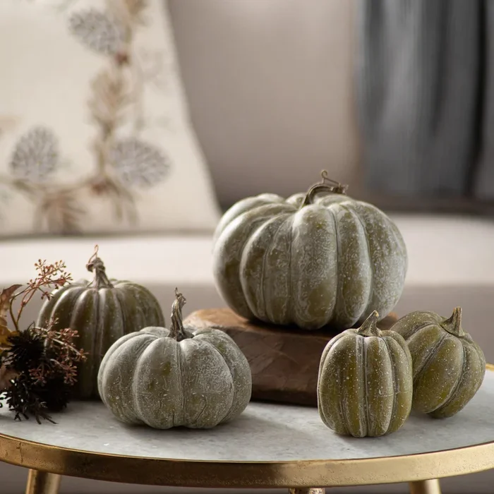 Sage Weathered Thanksgiving Harvest Halloween Colorful Pumpkin Set