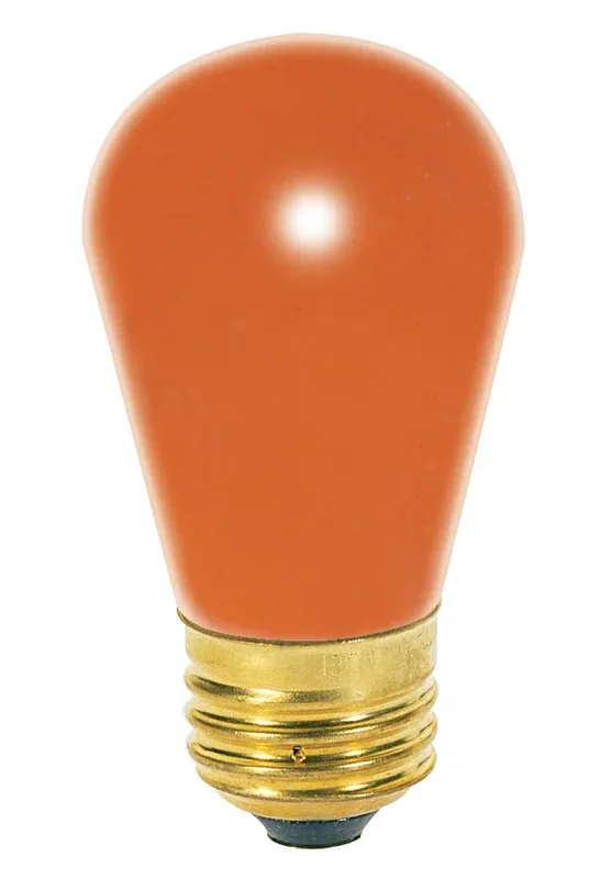 SATCO/NUVO 11S14/O 11W S14 Incandescent Ceramic Orange 2500 Hours Medium Base 130V 4-Pack (S3964)