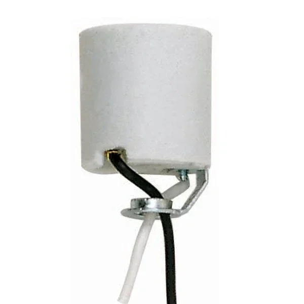 SATCO/NUVO Keyless Porcelain Socket With Hickey 16 Inch Leads Unglazed 660W 250V (90-466)