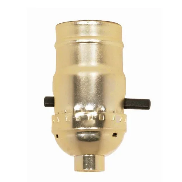 SATCO/NUVO On-Off Push Thru Socket 1/8 IPS Aluminum Brite Gilt Finish 660W 250V 250 Master (90-410)