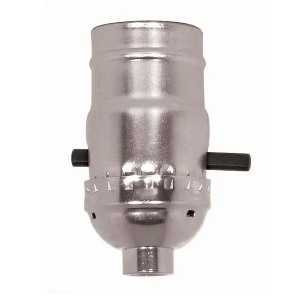 SATCO/NUVO On-Off Push Thru Socket 1/8 IPS Aluminum Nickel Finish 660W 250V (80-1001)
