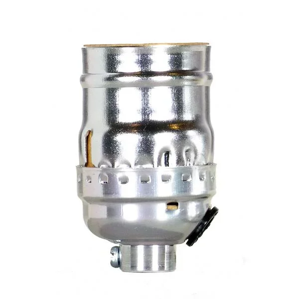 SATCO/NUVO Short Keyless Socket With Side Outlet 1/8 IPS Aluminum Nickel Finish 660W 250V With Set Screw (80-2531)