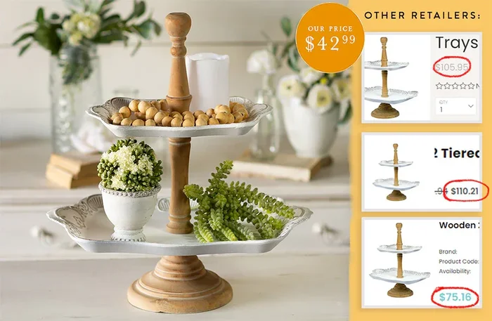 Scalloped Tray | Tiered Scalloped Enamel Tray – Decor Steals