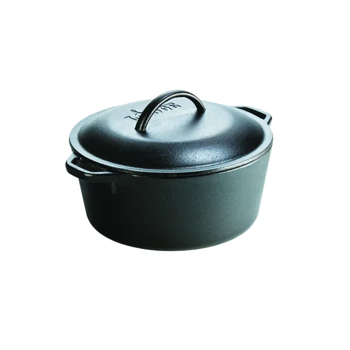 Seasoned Cast Iron Dutch Oven, 5 Quart Capacity, Durable and Pre-Seasoned