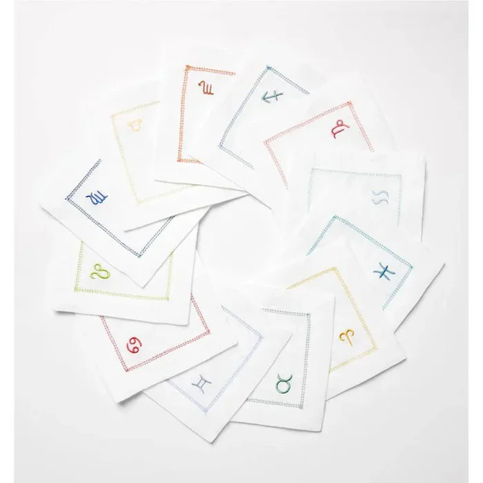 Segni 6″ x 6″ Cocktail Napkin – Set of 4 by SFERRA