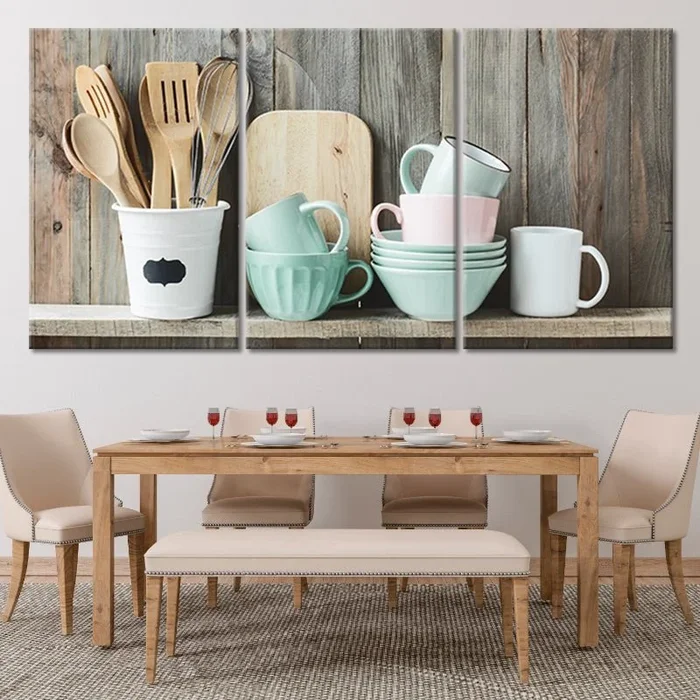 Shabby Chic Kitchen Wall Art Canvas Print
