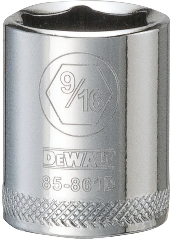 Shallow Six Point Socket, 9/16 Inch, 1/4 Inch Drive, SAE Standard